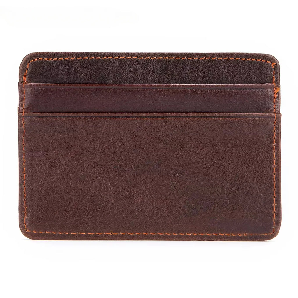 New Genuine Leather Card Holder Oil Wax Leather Multi-Card Small Retro Cowhide Coin Purse Men/Women Luxury Card Holder