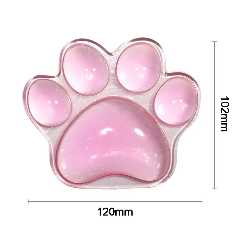 Mouse Pad Wrist Rest Transparent Wrist Guard Cute Cat's Paw Shaped Mouse Pad Non Slip Protection Hand Support Desktop Laptop