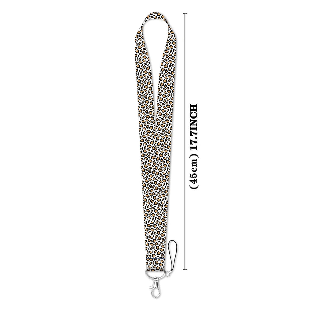 Gray Leopard Print Fashion Lanyard for Key Neck Strap Lanyard Card ID Badge Holder Key Chain Key Holder Keyring Accessories Gift