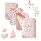 20 Sheets Holographic Cardstock 8.5 x 11, 250gsm Metallic Cardstock Glitter Shiny Iridescent Mirror Paper for Scrapbooking DIY