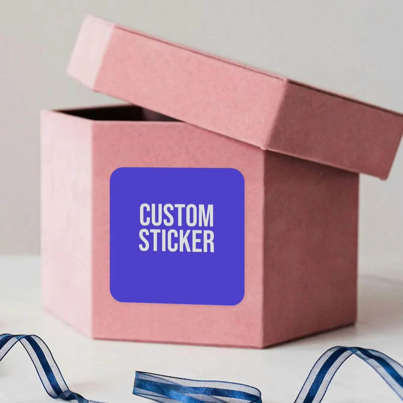 1/60/120pcs Custom Square PVC Stickers Waterproof Personalized for Party, Label, Packaging