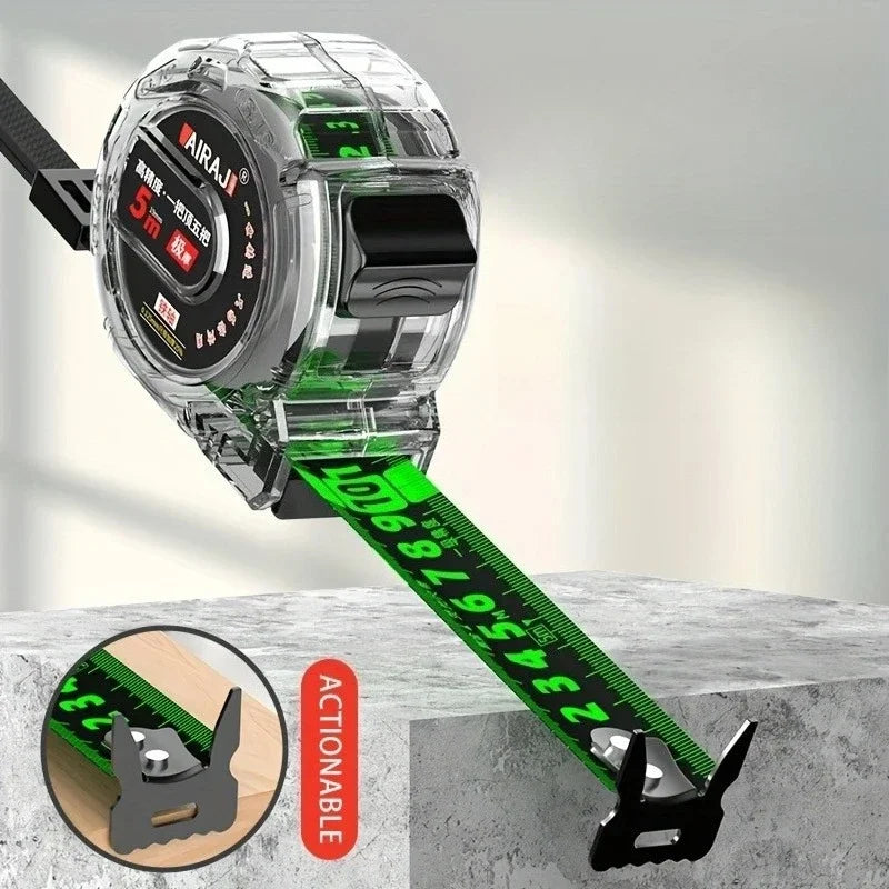 3-10M Self Locking Tape Measure High Precision Fluorescent Scale Wear Resistant Drop Proof Ruler for Construction Measurement