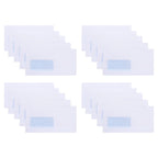 50Pcs Peel Seal Security Envelopes Left Window Self-Sealing Confidential Document Mailing Business Letters Invoices Stationery