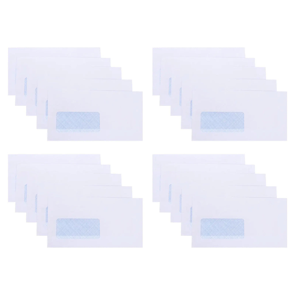 50Pcs Peel Seal Security Envelopes Left Window Self-Sealing Confidential Document Mailing Business Letters Invoices Stationery