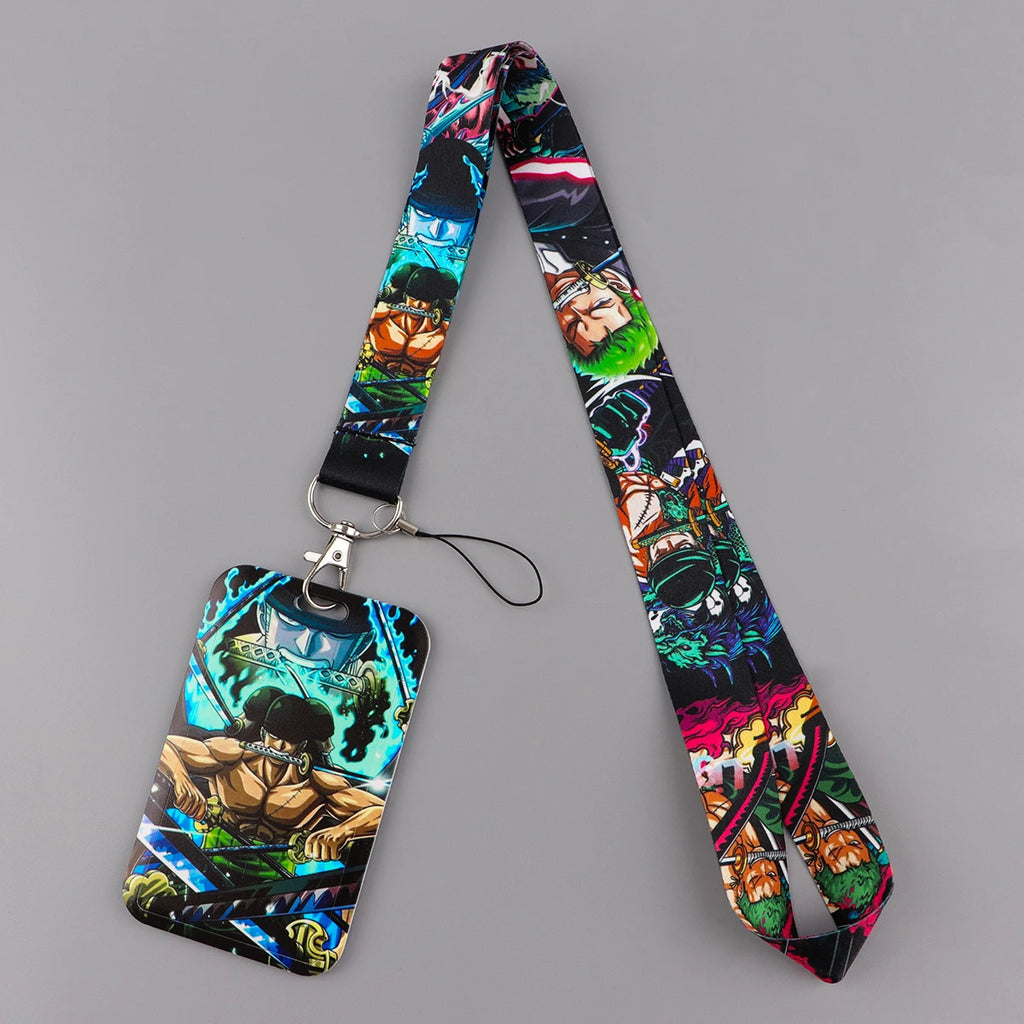 Zoro Lanyard Anime Pirate Card Holder Neck Strap for Key ID Card Phone Straps Badge Holder Keyrings Cosplay Accessories Gifts