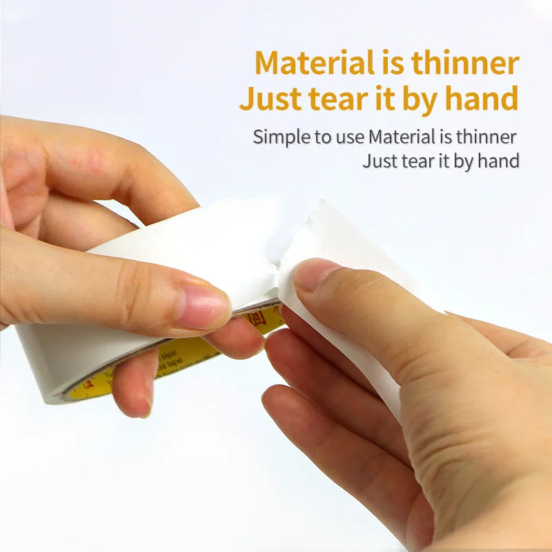 10M White Ultra-Thin Double-Sided Tape High-Adhesive Super Strong Hand Tearable Tape 5-40mm Wide for Crafting And Packaging