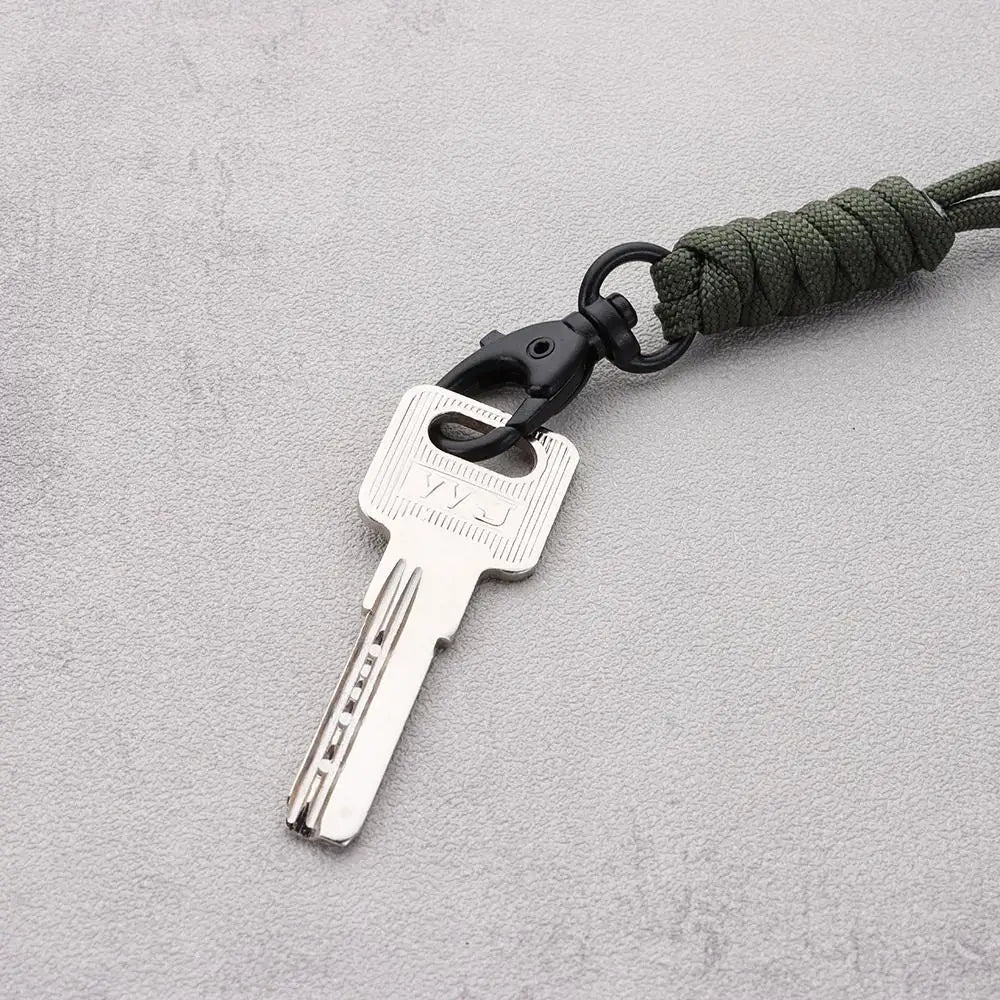 Emergency Survival Backpack High Strength Paracord Keychain Parachute Cord Lanyard Rotatable Buckle Key Ring