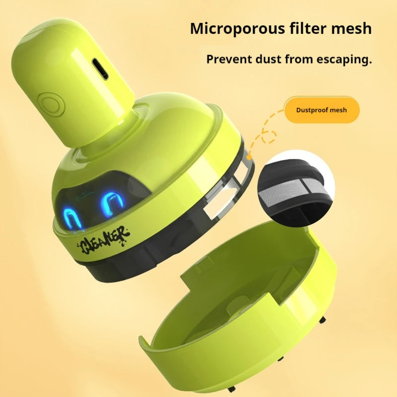 Desktop Cleaner Vacuum Cleaner Cartoon Mini Portable For Eraser Pencil Shavings Dust Cleaning For Keyboard Desk Table
