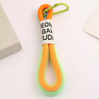Creative Iridescent Braid Rope Keychain Carabiner Key Ring For Backpack Pendant Accessorie Hanging Cord Jewelry