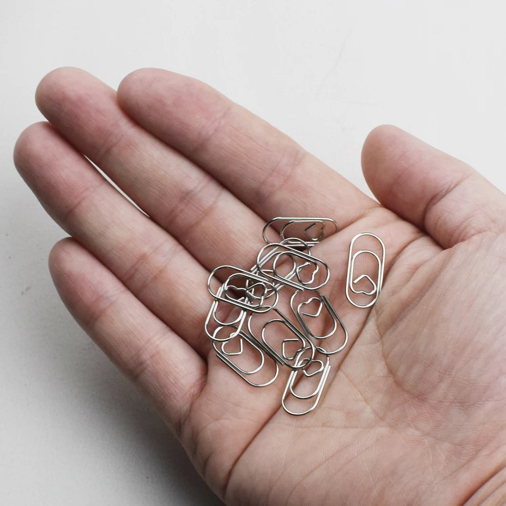 10pcs Mini Metal Paperclip Bookmark Binder Marking Paper Clips School Office Accessories