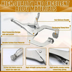 1/2pcs 6in Heavy-Duty Locking C-Clamp Pliers Adjustable Welding Clamp Clip and Regular Tips Woodworking Welding Fixing Hand Tool