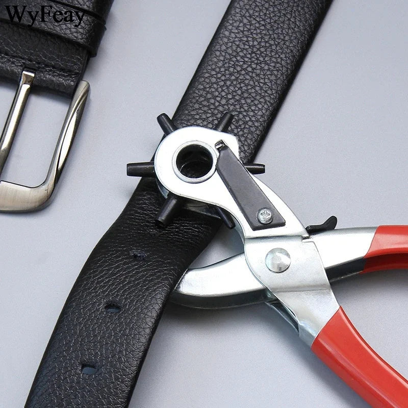 Leather Craft Tools Belt Hole Punch Plier Eyelet Puncher Revolve Sewing Machine Setter Tool Watchband Strap Household Paper DIY