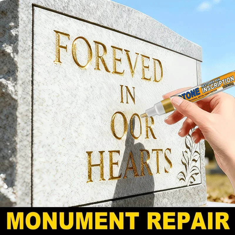 Gravestone Repair Pen 20g, Fade-Resistant, Tombstone Inscription Restoration, Restores Faded Engravings, Anti-Weathering, Gold-Plated Marking Pen