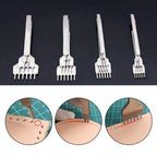 DIY Leather Craft Punching Hole Tool Leather Stitching Sewing Punches 1+2+4+6 Leather craft Spacing Punch Tools 3/4/5/6mm