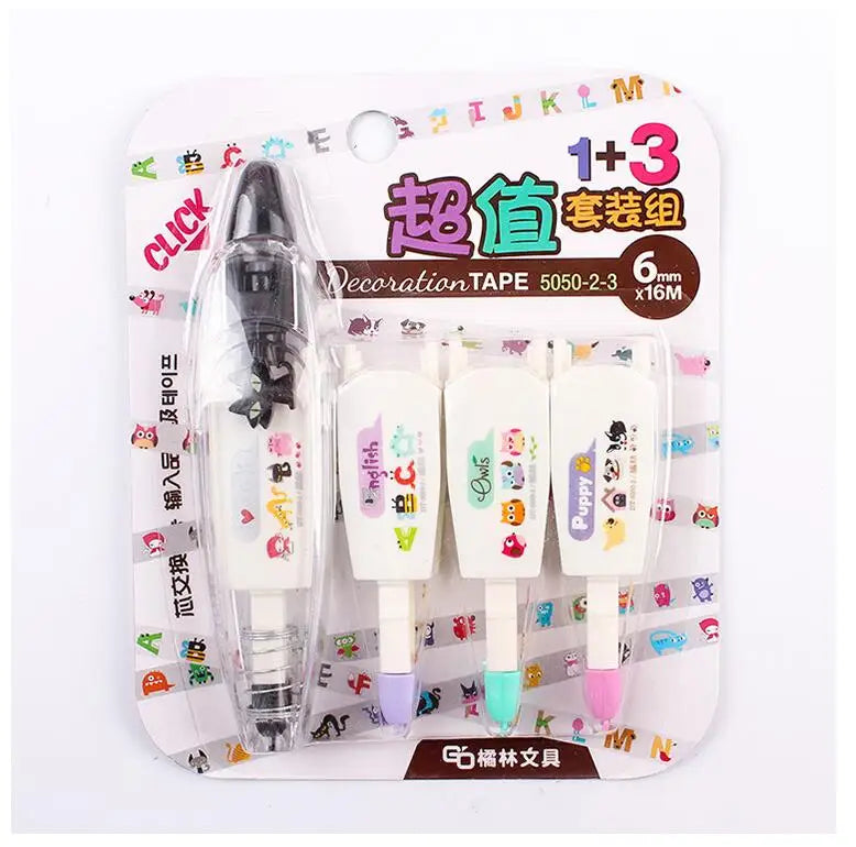 1 pc Kawaii Animals Mechanical Decorative Correction Tape Corrector Diary Diy Journal Art Supplies Gift Accessories School