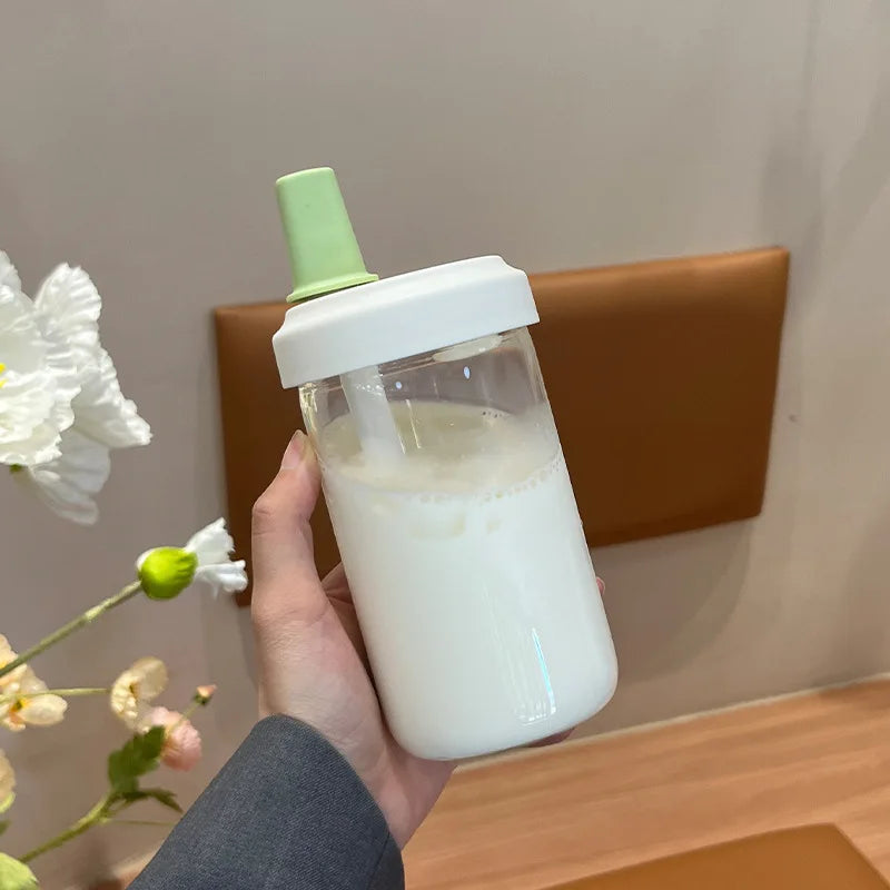 500/800ML Large-capacity Straw Cup, Food-grade Transparent PP Material,Portable Ins Style Water Cup, Juice Milk Tea Cup