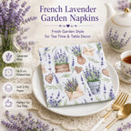 Printed Napkin Square Facial Tissue Hotel Restaurant Drawing Paper Lavender Colourful Tissue Napkin Placemat Mouthcloths 20pcs