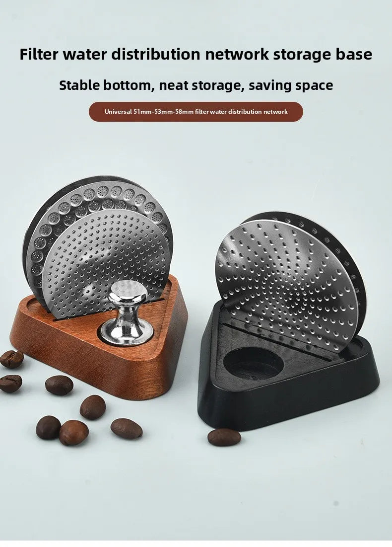 51/53/58MM Portafilter Espresso Universal Filter Storage Rack Coffee Puck Screen Stand Reusable Wooden Coffee Filter Stand