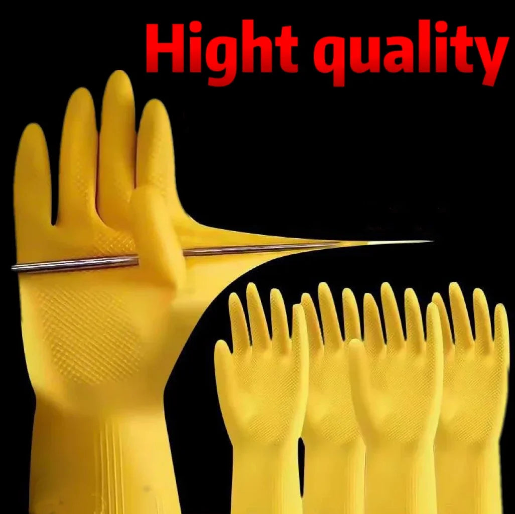 Latex Dishwashing Gloves Waterproof Household Kitchen Washing Bowl Washing Clothes Vegetable Cleaning Household Unisex
