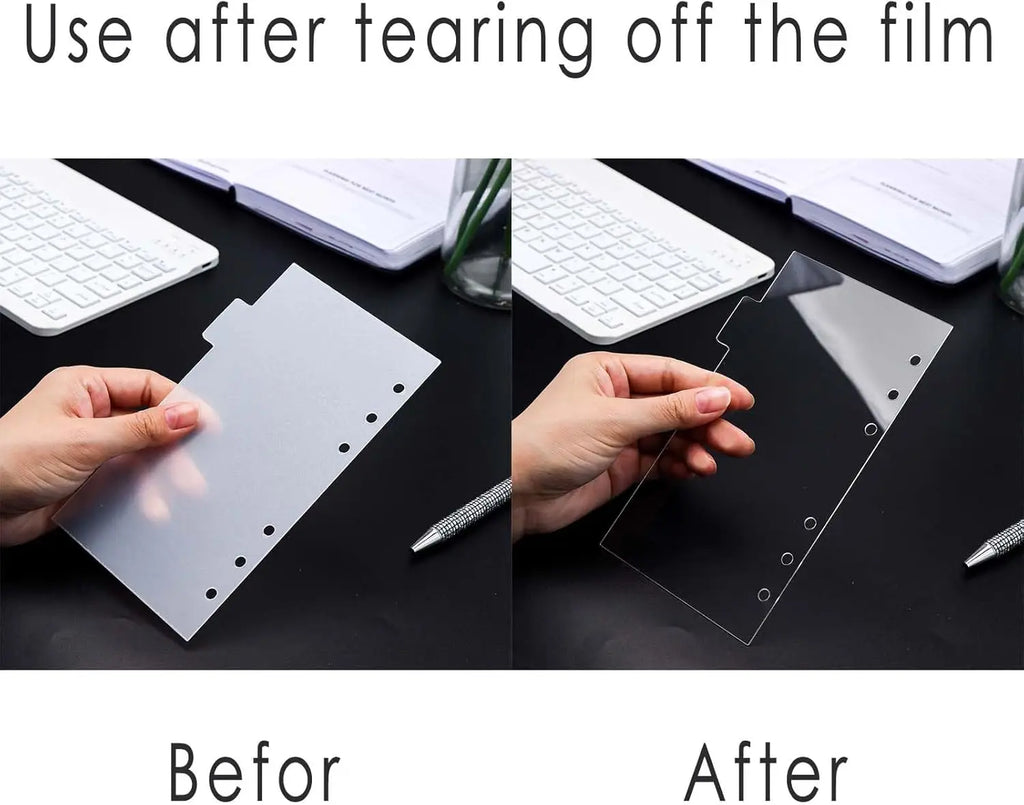 A5/A6/A7 Binder Dividers Planner Insets 6 Tabs Clear Thick Acrylic Index Divider/Cover  Refillable Page Protectors for 6 Ring