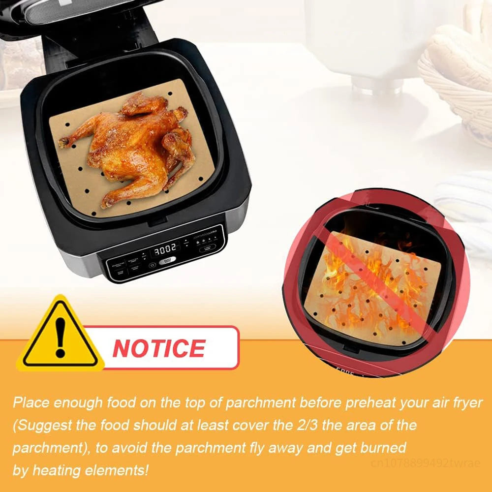 50pcs Air Fryer Parchment Paper For Ninja Foodi Grill 5-in-1 AG301 Ninja Foodi Accessories Air Fryer Accessories Air Fryer Liner
