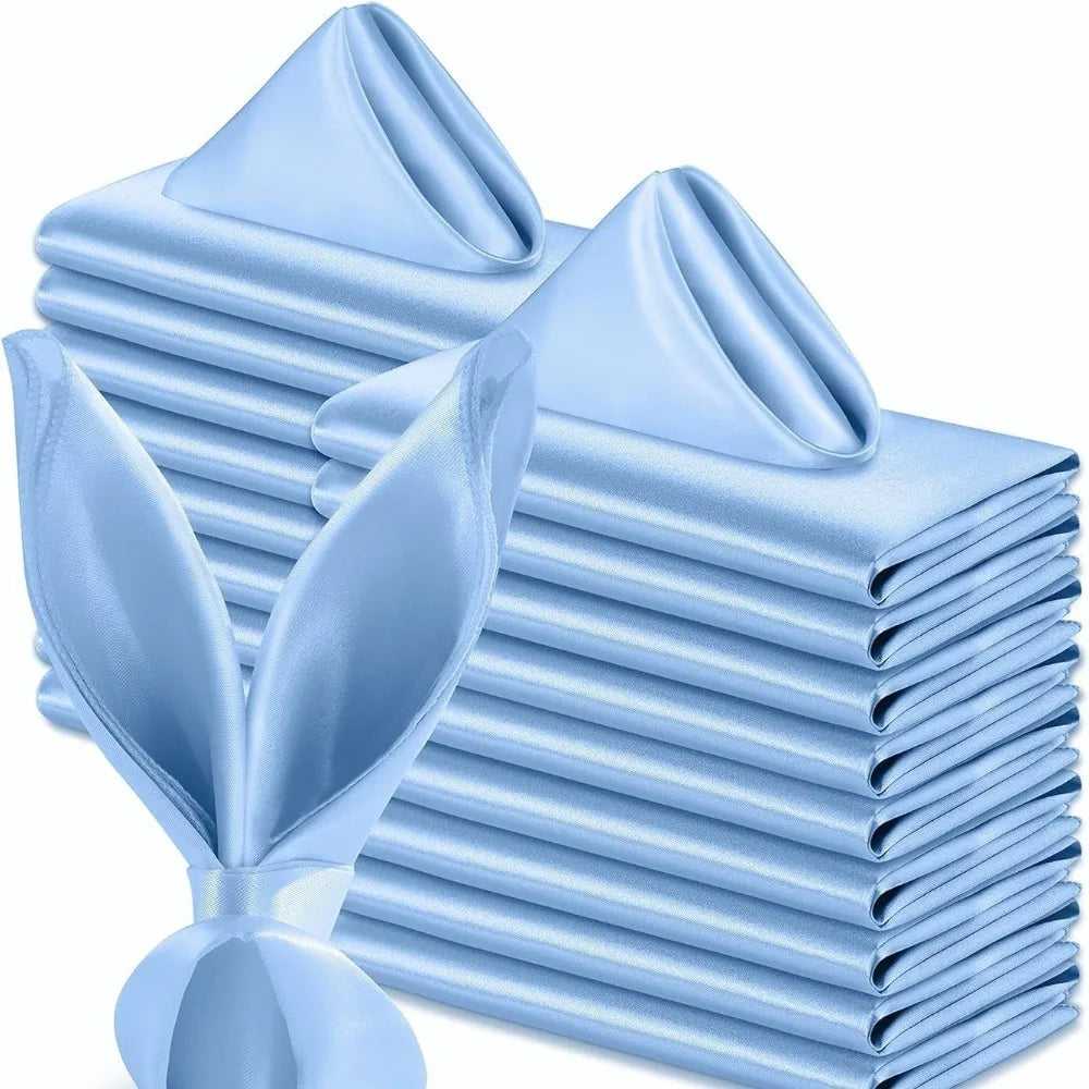 10pcs Wedding Decoration 30x30cm Satin Napkin Soft Reusable Dinner Napkins Washable Table Napkins Event