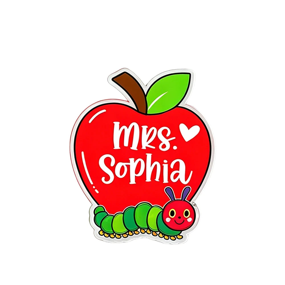 Customizable Name Acrylic Badge Reel,Personalized Cute School Theme,Teacher Appreciation Week Gift,Back to School Accessory