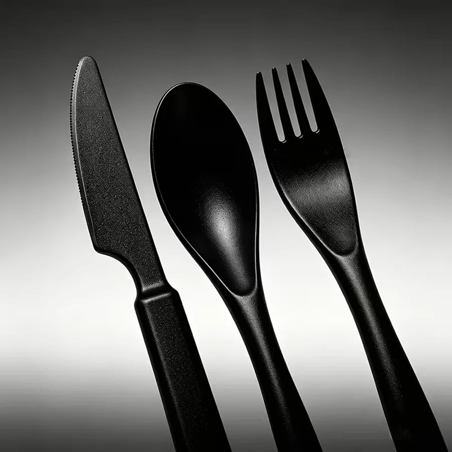 20-piece reusable plastic cutlery set, 3-in-1 camping cutlery set with storage box, includes knife, fork, spoon, and cutlery box