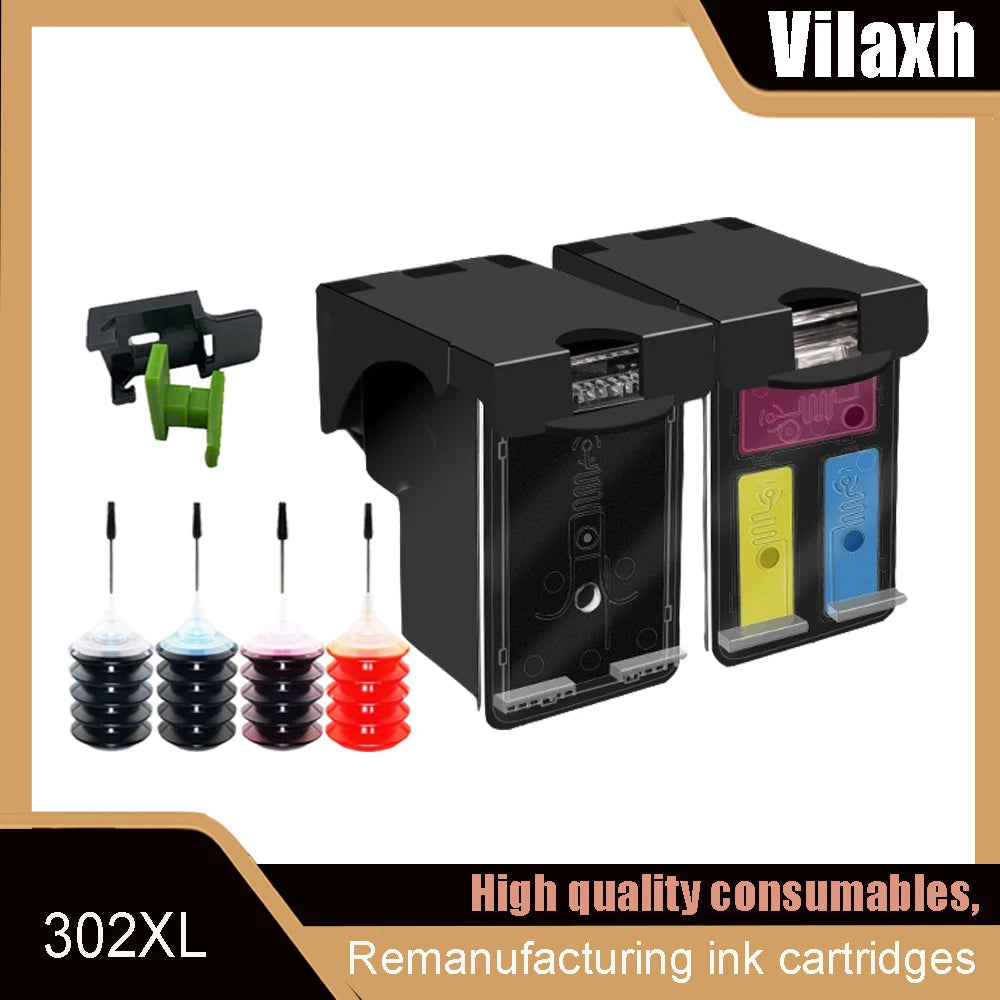 302XL 302 XL Refillable Transparent Ink Cartridge for HP302 DeskJet 1110 2130 for HP302XL Nvy 4520 NS45 Officejet 3630 3639 5200