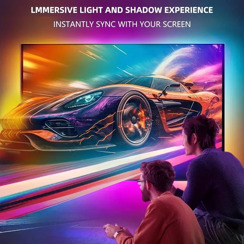 Tv Ambient Backlight 5V Usb Rgbic Led Light Strip With Camera 3.8M 5M App Smart Lighting Screen Color Synchronization Game Lamp