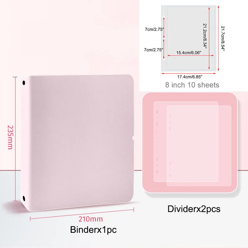 A5 3 Ring Binder Kpop Photocards Holder Photo Album Pocket Sleeves Clear Photo Card Collect Book Loose-leaf Binder Sheet Inserts