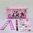 Girls Pencils Ruler Pencil Sharpener Pen Bag Toys Eraser Kids Cute Stationary Set Student School Supplies Kids Birthday Gift