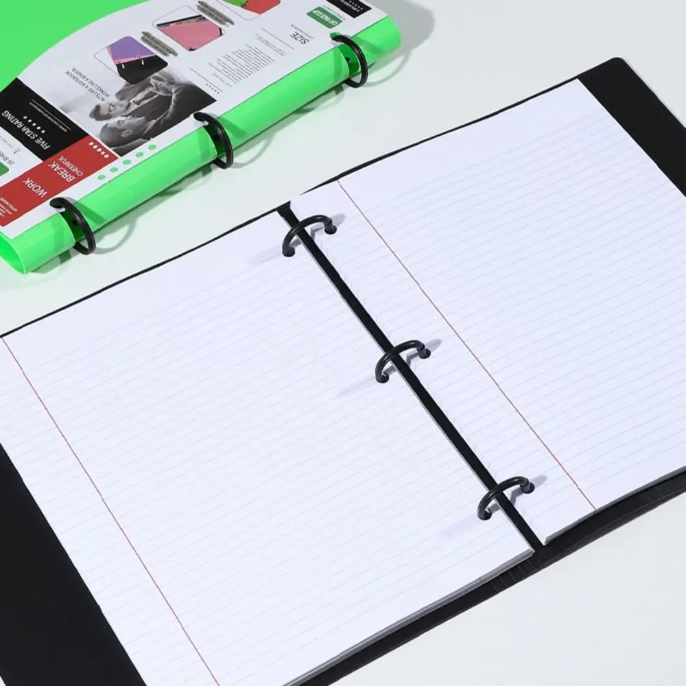 3 Ring Loose-leaf File Folder Thickened Detachable Notebook Binder Portable Multifunctional Loose Leaf Document Folder