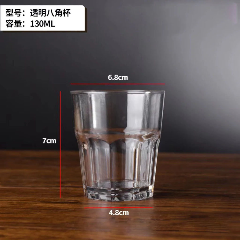 Acrylic Plastic Beer Mug PC Anti-fall Water Cup Heat-resistant Wine Glass Transparent Octagonal Cups KTV Bar Kitchen Restaurant