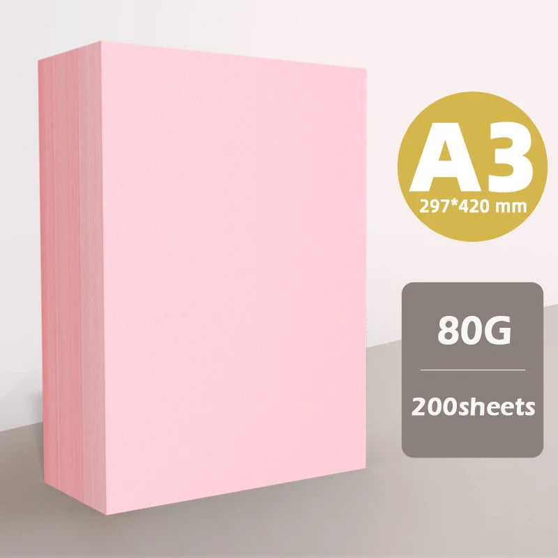 Pink Copy Paper Ppink A4 Paper B5 Printing Paper A5 Color 80G Thickened 140g Gram A3 Color Paper 160G For Handmade Name Brand