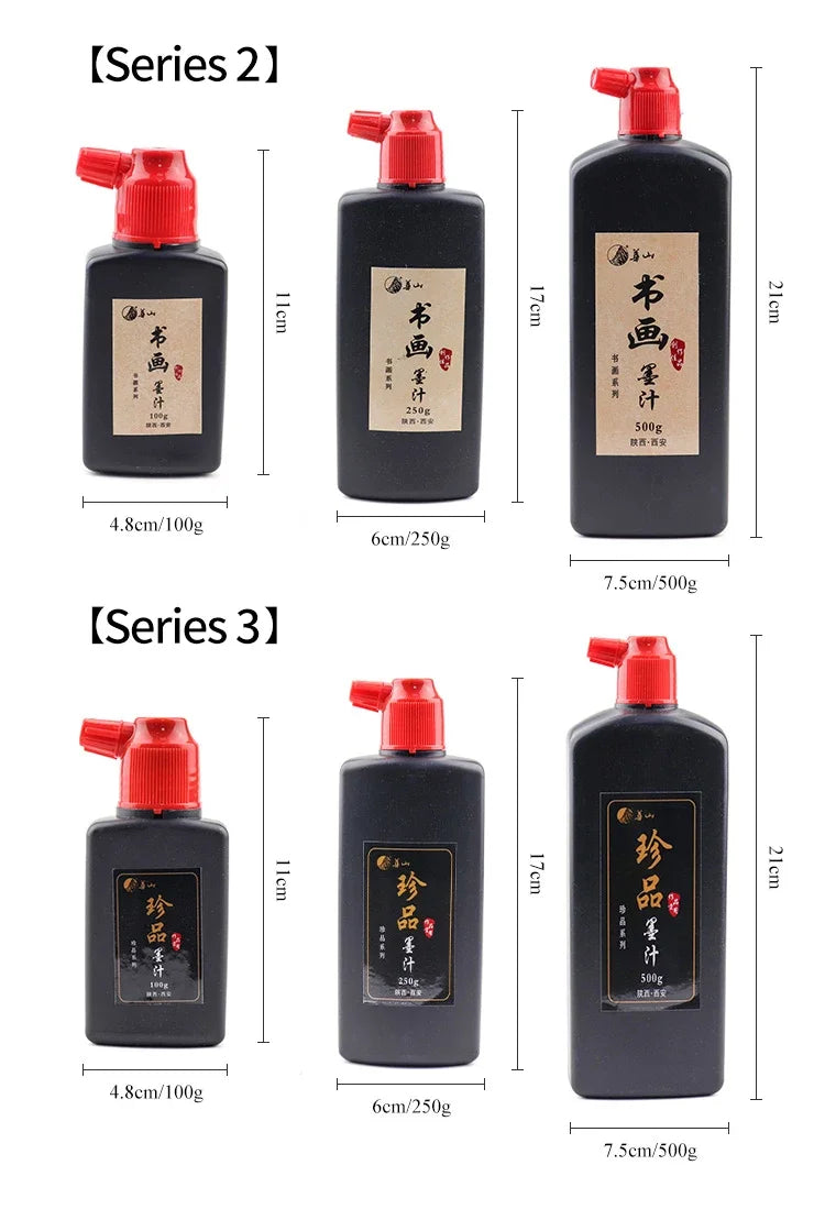 Professioanl Sumi Liquid Ink 100ml / 200ml / 500ml for Traditional Calligraphy and Brush Painting Chinese Ink Writing Artworks