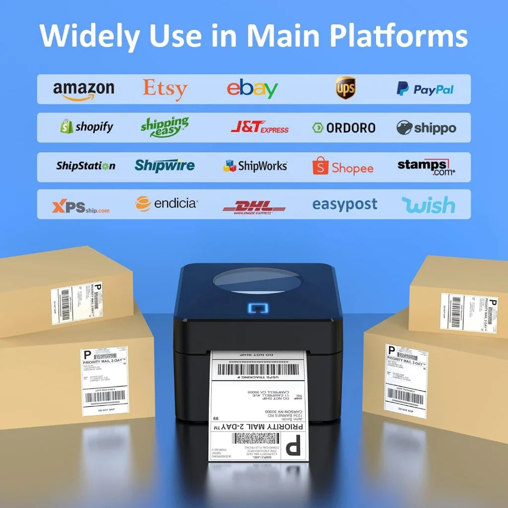 Bluetooth Thermal Label Printer,4X6 Shipping Label Printer for Shipping Packages,Support Windows/Mac/iOS/Android