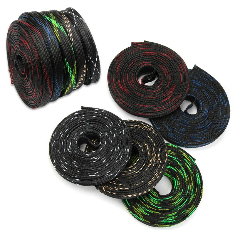 20/50/100M PET Expandable Braided Cable Sleeve Wire Protecting Insulation Sheathing Cable Protective Sleeve 4/6/8/10/12/15/20mm