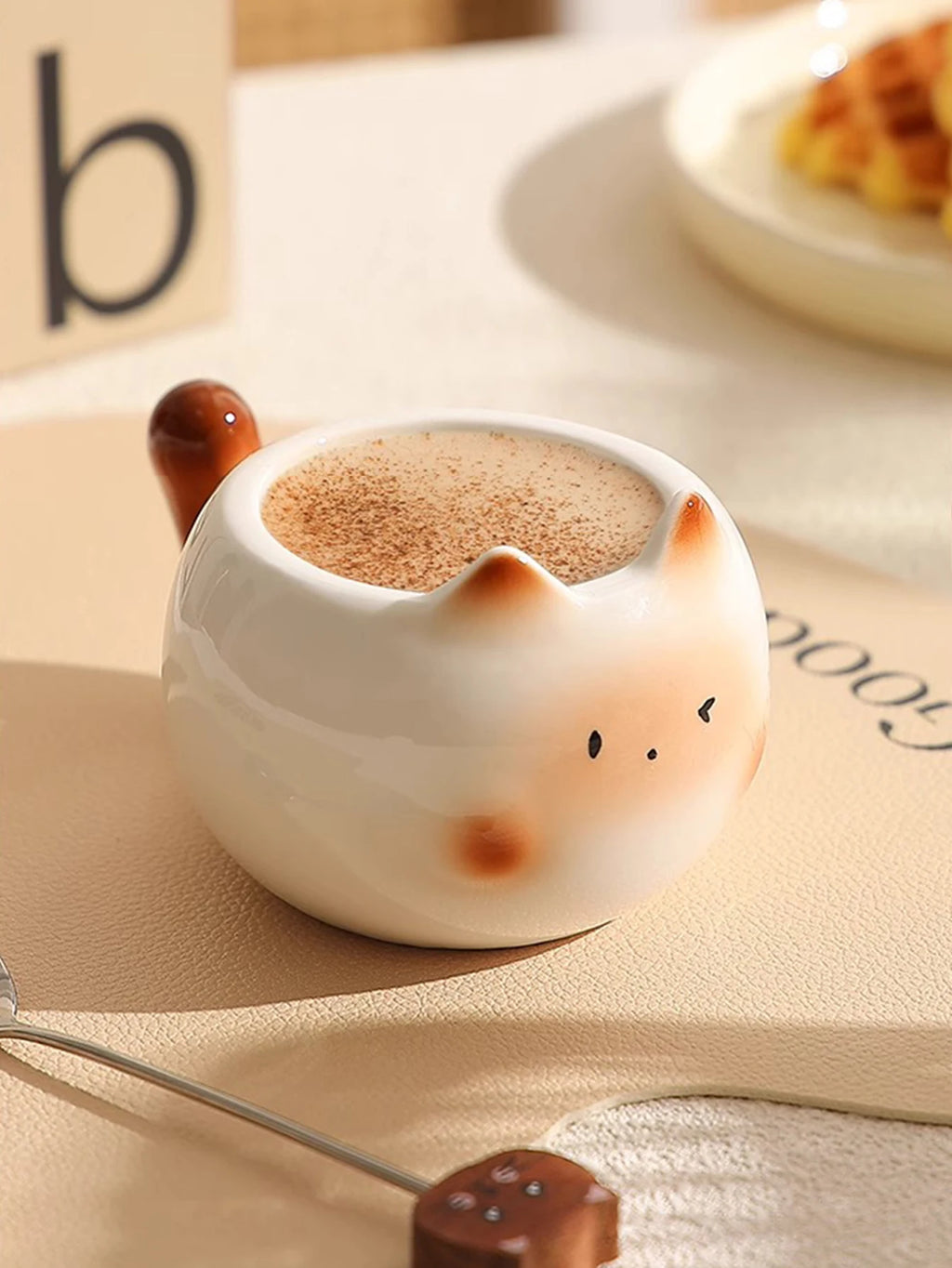 1Pc Siamese Cat Coffee Cup, Creative Cute Kitten Mug, High-Quality Exquisite Cup, Suitable for Coffee Shop Latte Art, Office, Living Room, Home, Bedroom Drinking Cup, Afternoon Tea Flower Tea Black Tea Cup, Gift