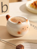 1Pc Siamese Cat Coffee Cup, Creative Cute Kitten Mug, High-Quality Exquisite Cup, Suitable for Coffee Shop Latte Art, Office, Living Room, Home, Bedroom Drinking Cup, Afternoon Tea Flower Tea Black Tea Cup, Gift