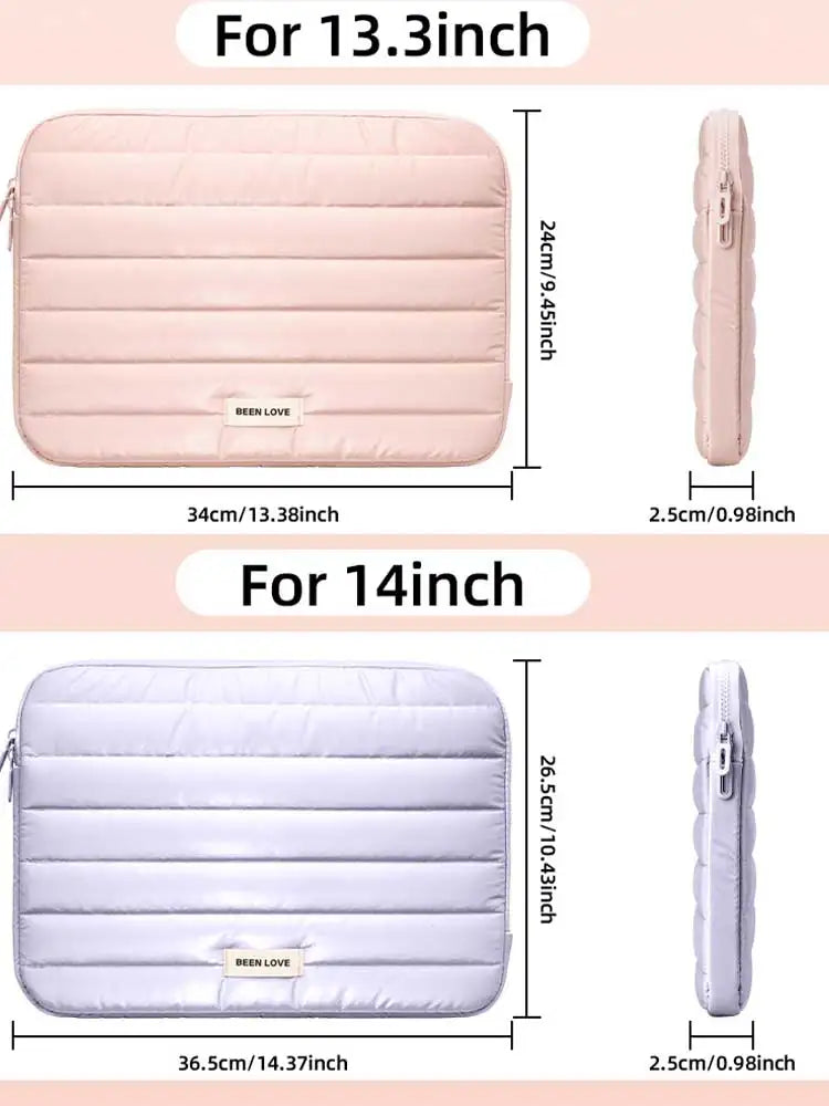 13/14 Inch Puffy Laptop Sleeve Cover Bag For Laptop Cover for MacBook Air iPad Pro Tablet Pouch Bag Fashion Notebook Soft Case