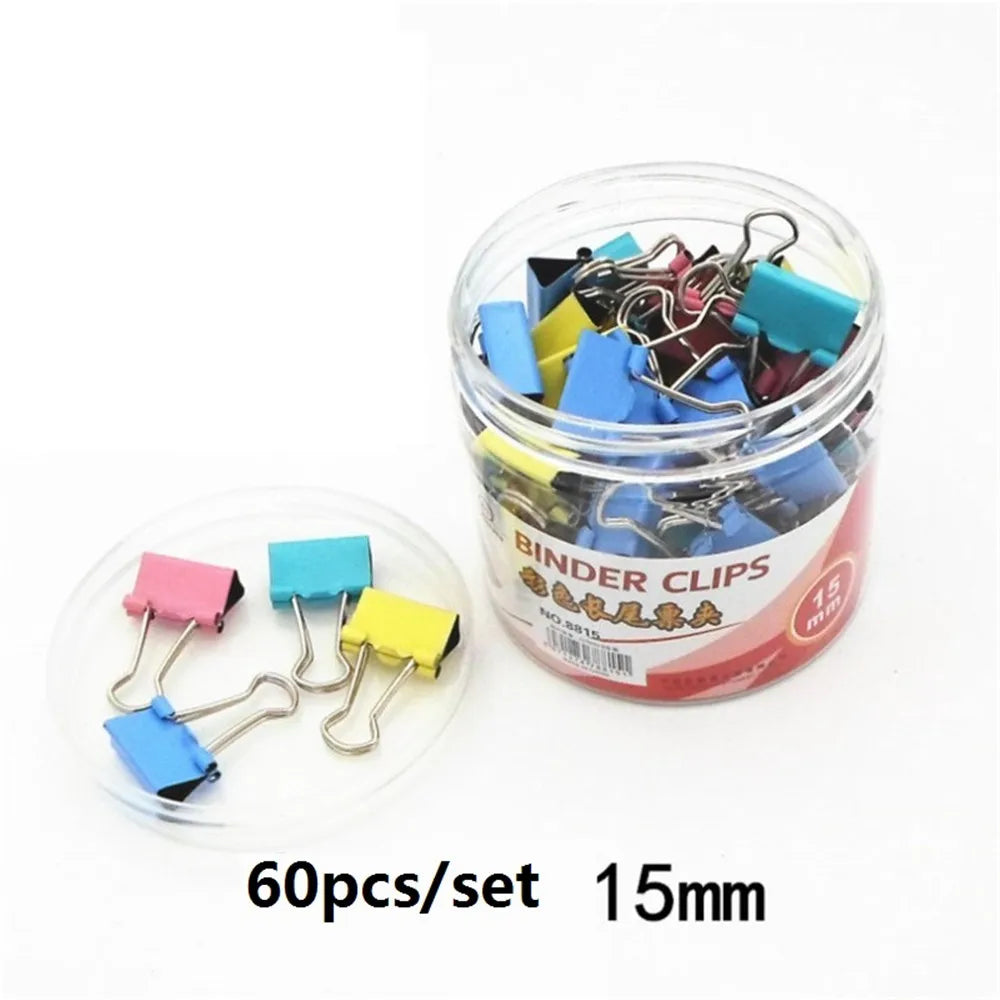 Colorful Metal Binder Clips Paper Clip Office Stationery Binding Long Tail Clip Colored Ticket Clip Tailcoat Clip
