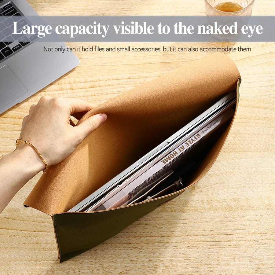 A4 Thick Leather Document Bag, A4 Folder,Business Information Bag, School And Office Supplies, Storage Bag Back To School