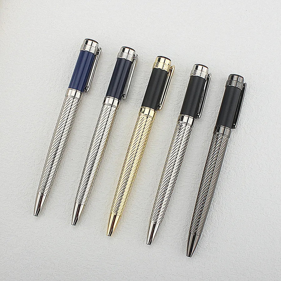 Luxury Metal Rollerball Pen 0.7mm Blue Ink Steel Gold Business Signature Pens for School Office Writing Supplies Stationery