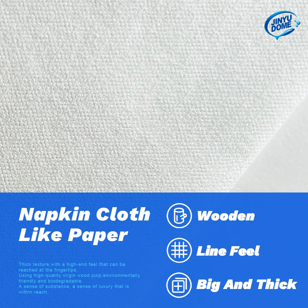 JINYUDOME Premium Soft White Dinner Napkins 7.87x15.75in Linen-Feel Disposable Prefolded for Wedding Party Events
