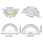 Professional Plastic Set Square Drafting Tools Transparent Angle Protractor Geometry With Handle Scale Ruler School Office