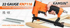 KAMSIN 7116 Nail Gun 22 Gauge Pneumatic Upholstery Stapler 71 Series Staples Fine Wire Stapler for Furniture and Fabric