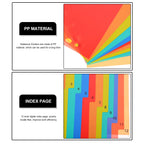 12 Index Page Dividers A4 11 Hole Plastic Binder Notebook Dividers PP Detachable Colored Tabs Document Separator Sheets
