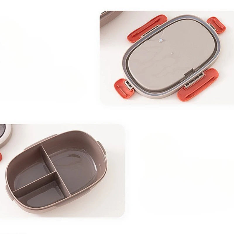 850ml Bento Lunch Box with Water Bottle Spoon Portable Compartment Food Box Leak-proof Microwave Lunch Box for School Office