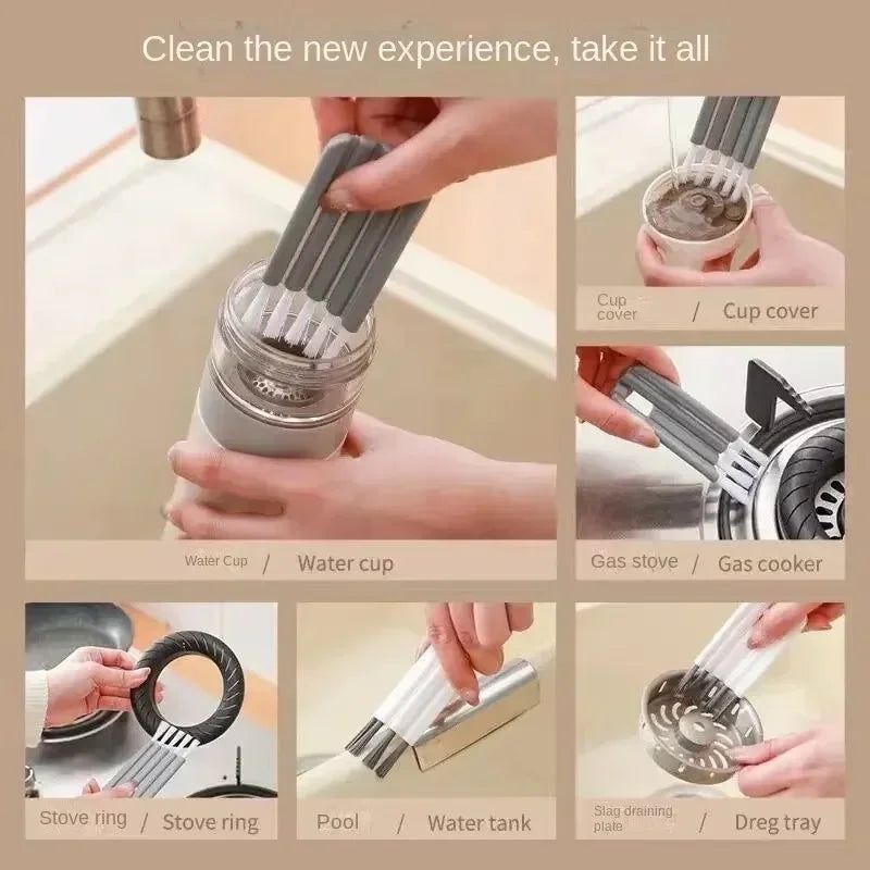 Multi-functional Flexible Mobile Phone Clean Fine Dust Cup Lid Card Slot Earphone Cleaning Brush For Headset Keyboard Cup Cover